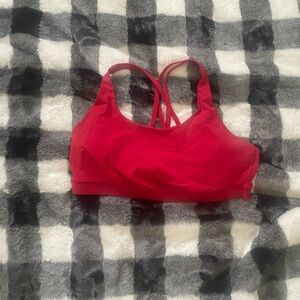 Red Lululemon sports bra